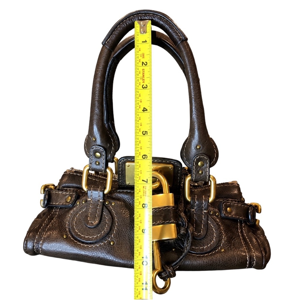 CHLOE Paddington Brown Leather Small Bag with Lock, Key, Dust Bag, COA NWOT MINT - Picture 8 of 17